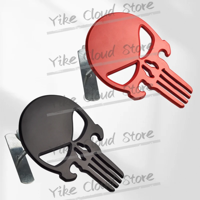 Big Skull Head Decoration Emblem Car Styling 3D Sticker Metal Front Hood Grille Badge For Jeep Wrangler Gladiator Recon Renegade