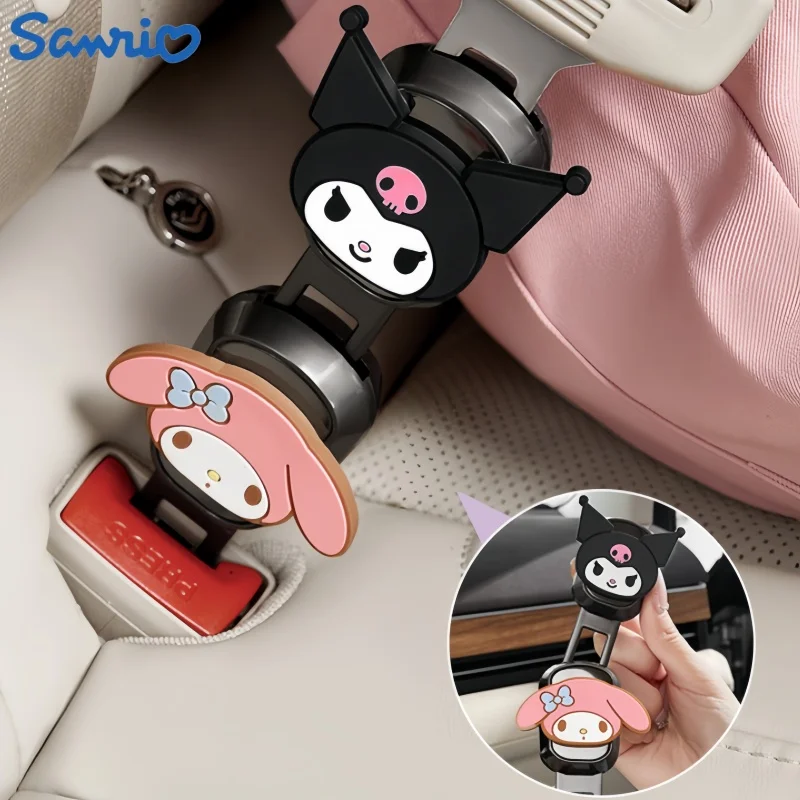 Sanrio Hello Kitty Kuromi Car Seat Belt Buckle Co-Pilot Safety Pin Cartoon Melody Car Seat Belt Extension Seat Belt Fasteners