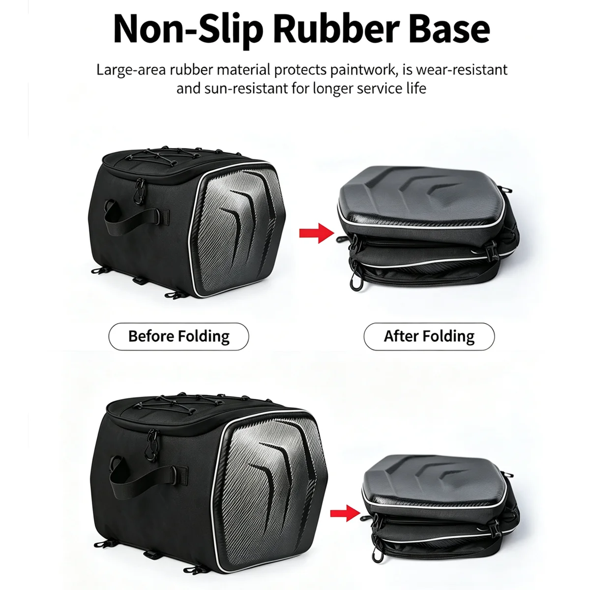 25L Foldable Motorcycle Tail Bag Motorbike Riding Helmet Bag Dual-Use Front Tool Bag Off-road Scooter Curved Beam Pedal Models