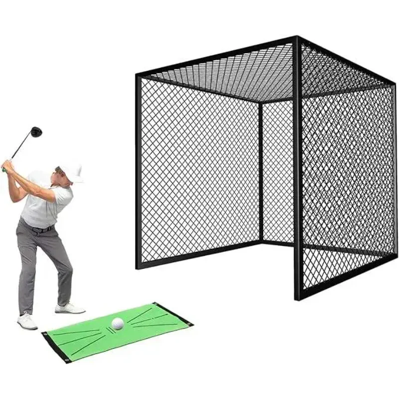 Golf Practice Network Indoor Outdoor Play Golf System 9.8ft*9.8ft*9.8ft Net Practice Net Green Large Training Net