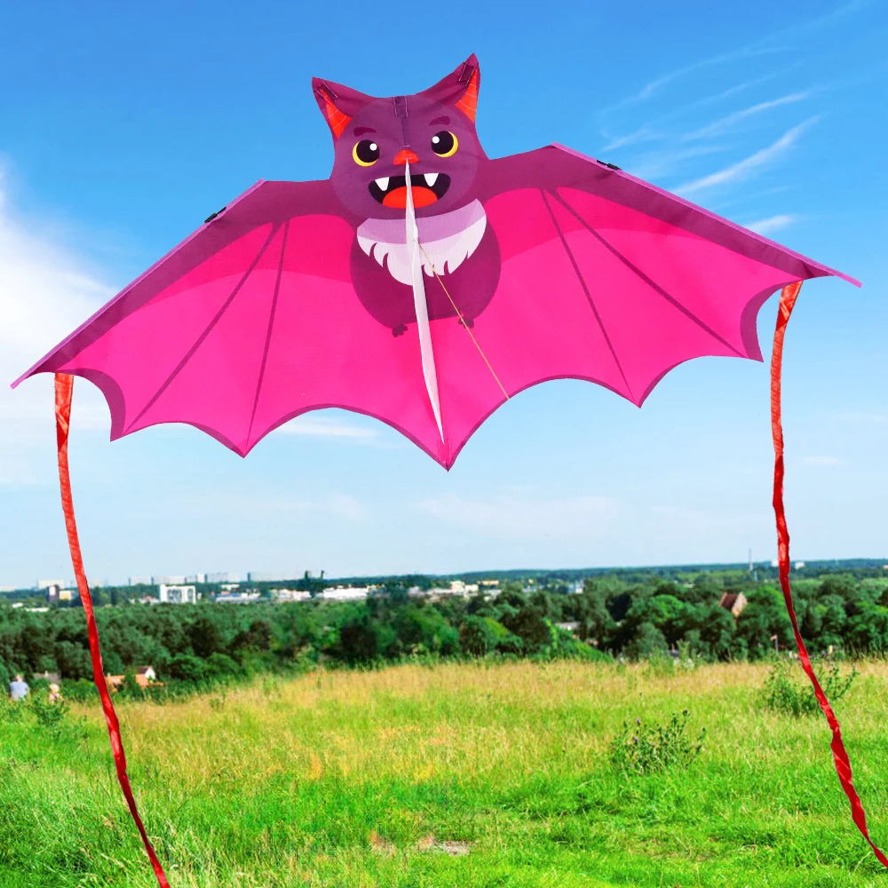 من السهل الطيران الملونة الخفافيش طائرة ورقية ذيل طويل 50 متر طائرة ورقية خط الأطفال طائرة ورقية جيدة تحلق الاطفال هدية لعبة طائرة بلاستيكية