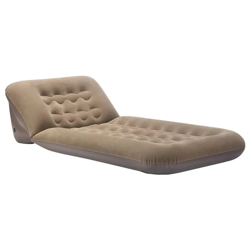 Custom Inflatable Single Mattress Foldable Flocking Cover Outdoor Portable Camping Adjustable Fast Delivery