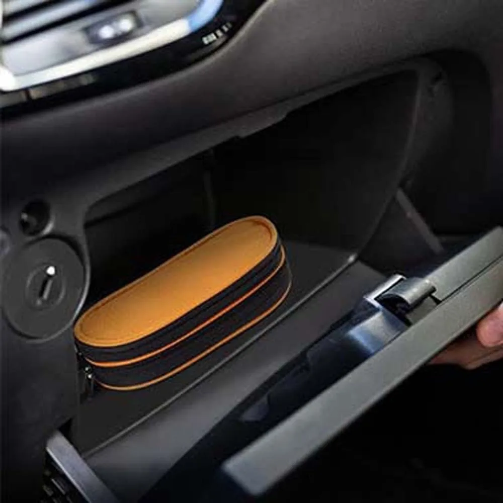 Organizador de óculos de dupla camada portátil pano grande capacidade saco de armazenamento de óculos anti-perdido com chaveiro