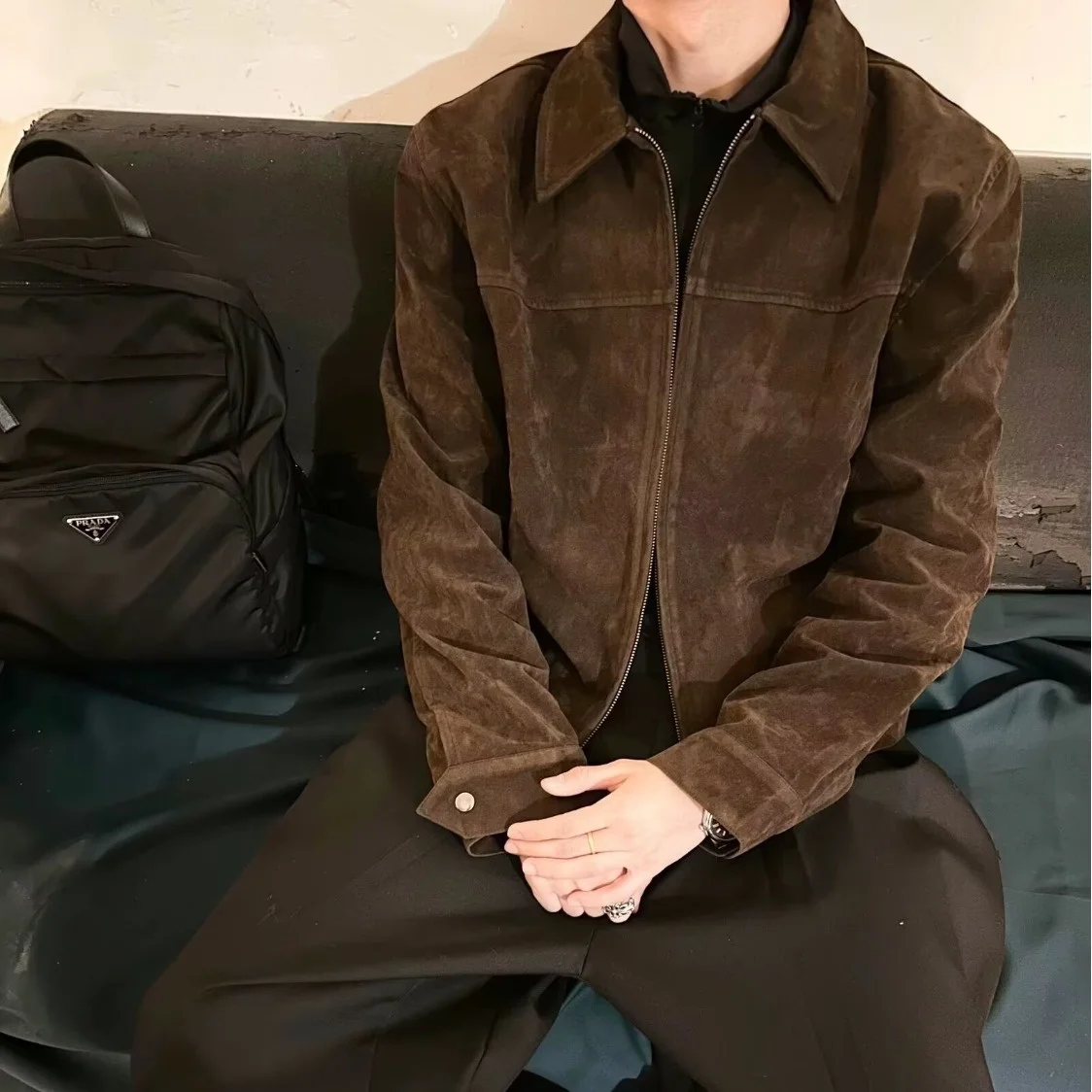 

Мужская свободная байкерская куртка из кожи в американском ретро-стиле, осенне-зимняя, больших размеров, черная, верхняя одежда, рабочая одежда