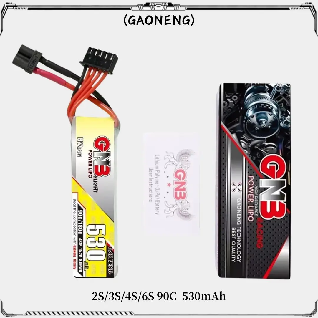 Gaoneng GNB 530mAh 2S/3S/4S/6S 90C 7.6V/11.4V/15.2V/22.8V  Lipo Battery With XT30U-F Plug for RC FPV Racing Drone