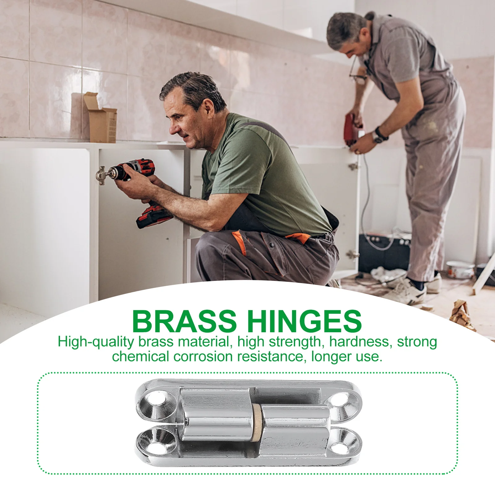 

2Pcs Zinc Alloy Heavy Duty Door Hinges Silent Smooth Running Moisture Resistant Hardware Furniture Renovation Screw On Wood