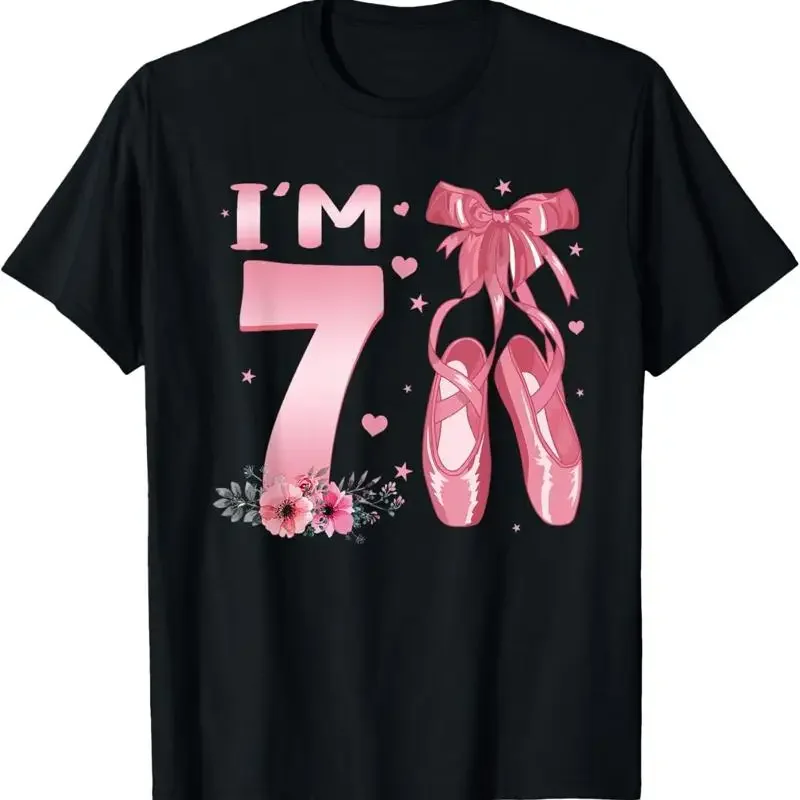 I'M 7 Year Old Birthday Girl 7Th Ballerina Ballet Dance T Shirt