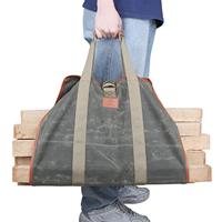 Firewood Carrier Wood Carrying Bag with Handles Sturdy Handbag Fireplace Wood Holder Canvas Log Tote for Indoor Outdoor BBQ