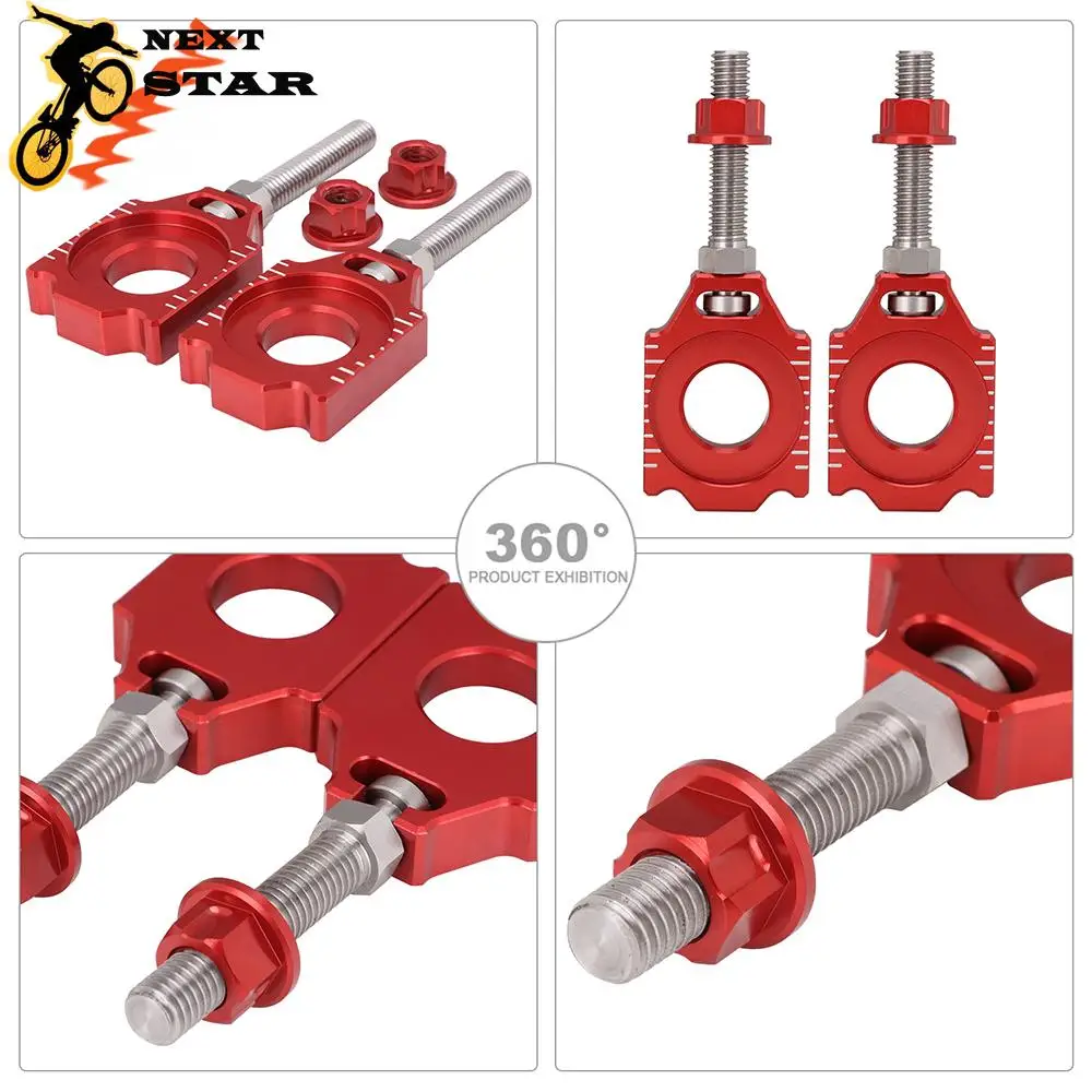 Motorcycle CNC Red Adjustable Axle Block Chain Adjuster For HONDA CRF250L CRF250M CRF 250L 250M 250R 300L CRF250R ALLY  CRF300L