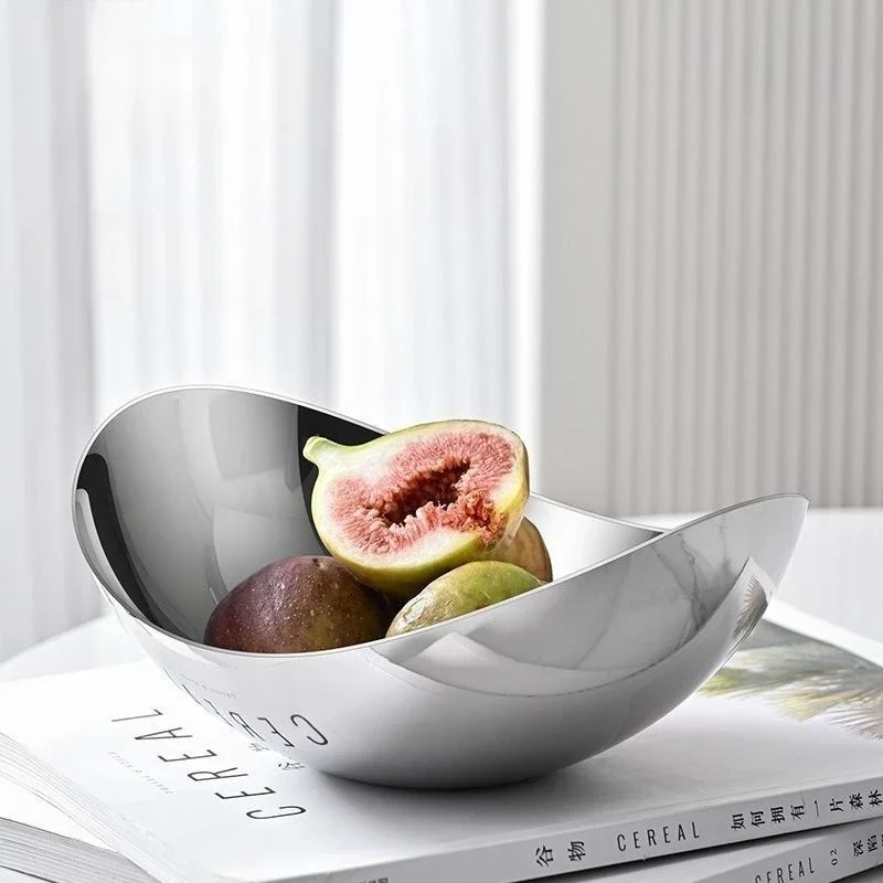 Stainless Steel Cooking Bowl Large Irregular-shaped Bowl Creative Light Luxury Irregular Salad Bowl Restaurant