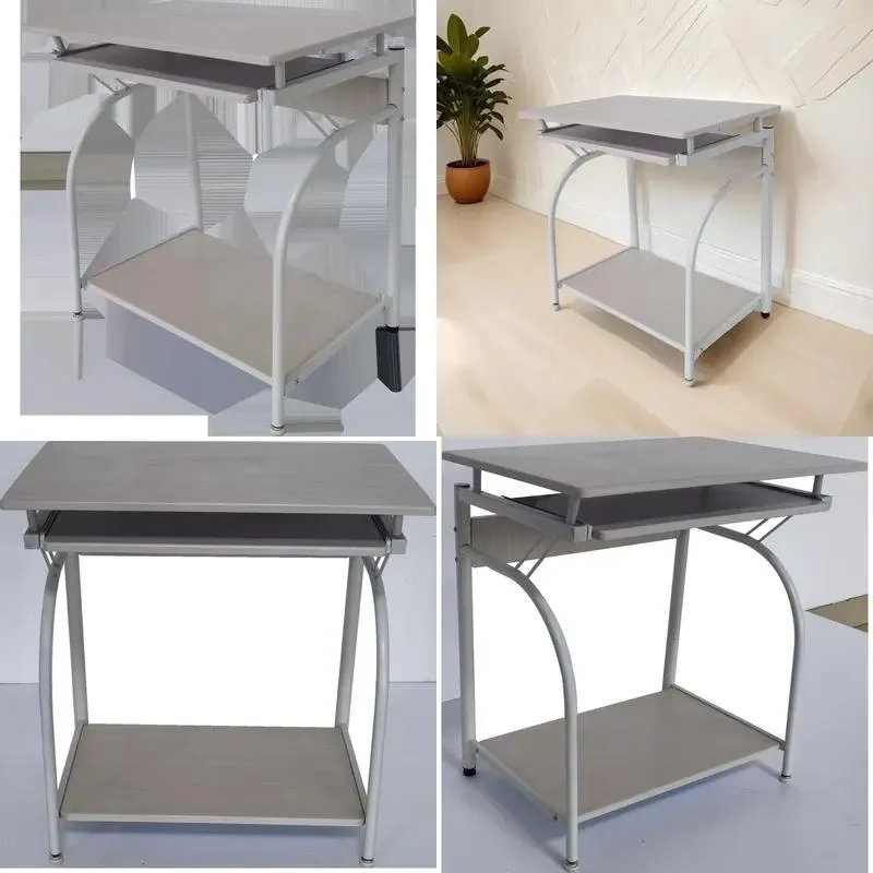 Simple Style Home Office Computer Desk with Shelving Metal Frame