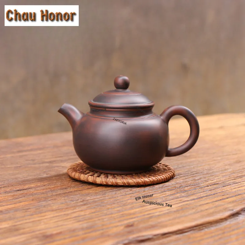 220ml Retro Qinzhou Nixing Pottery Teapots Handmade Antique Pot Raw Ore Mud Kettle With Filter Chinese Tea Set Accessories Gift