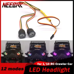 범용 RC 자동차 LED 조명 램프 헤드라이트, 1/10 크롤러 모델 축 SCX10 TRX4 D90 지프 랭글러 90046 90047 장난감 부품, 2 개