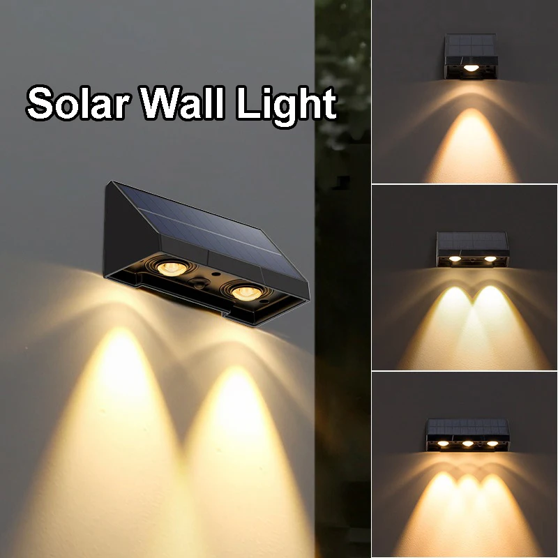 

Solar Wall Light Outdoor Illumination IP54 Waterproof LED Lamp Bulb Automatic Lighting at Night for Garden Courtyard or Balcony