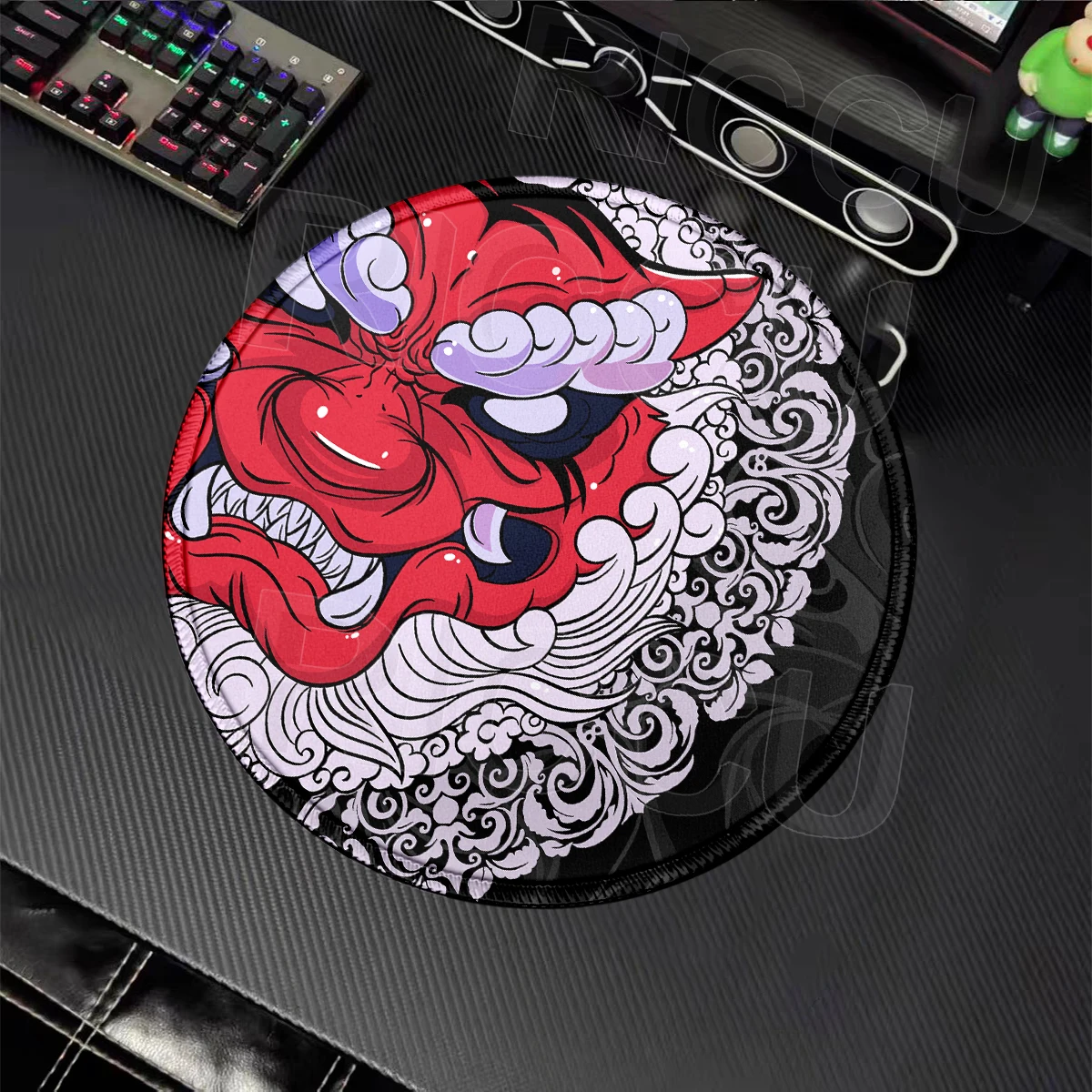 Round Mouse Pad Gamer Professional Premium Lock Edge Mousepad Anime Tiger Speed Desk Pad Portable E-Sports Keyboard Rubber Mat