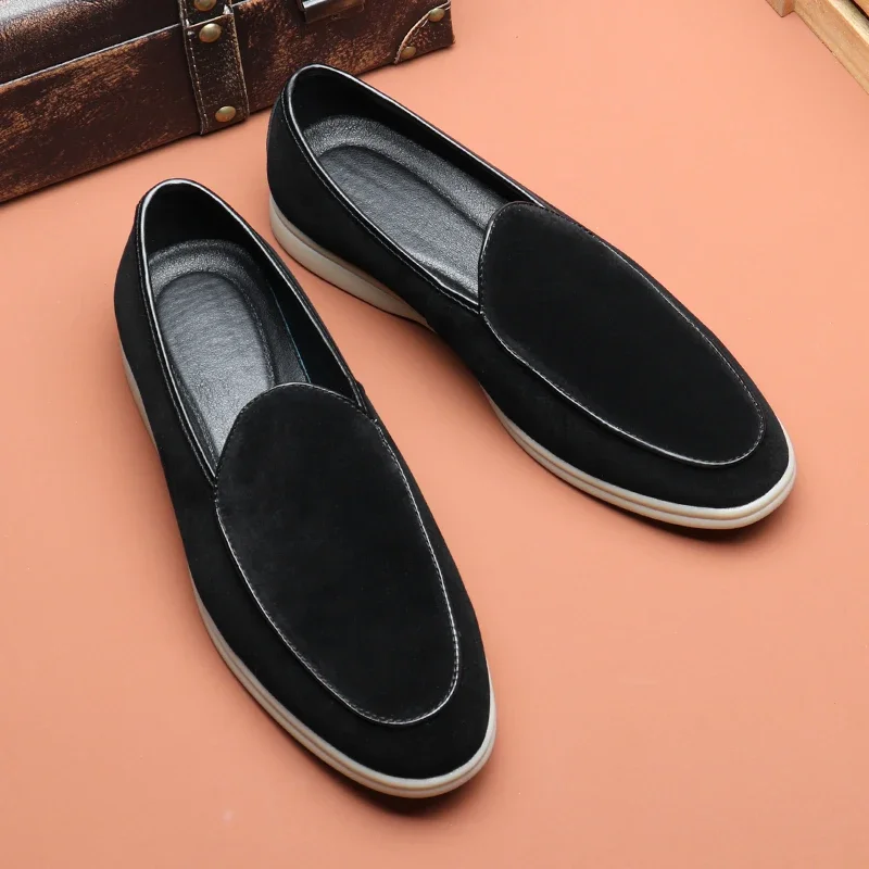 Fashion Men\'s Casual Shoes Suede Leather Men Classic Loafers Moccasins Mens Party Wedding Shoe Light Comfortable Driving Flats