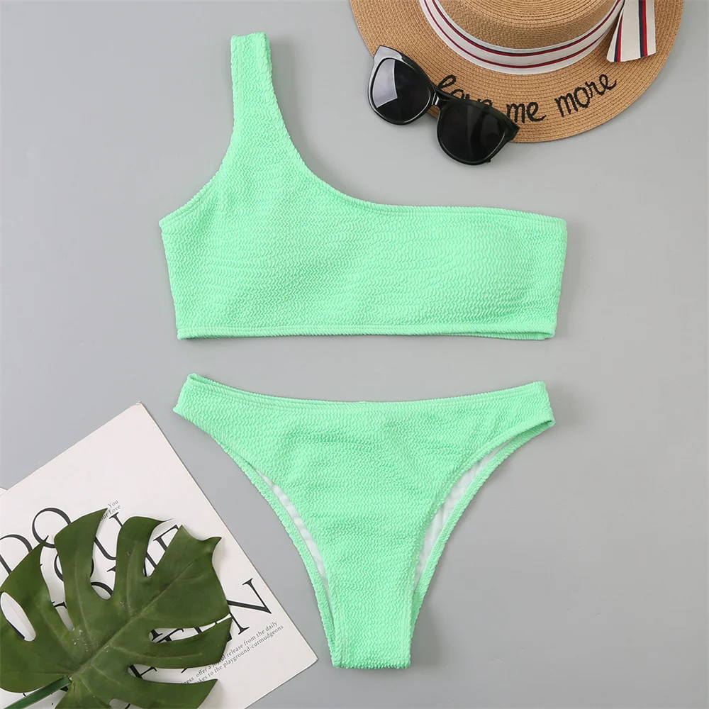 Sexy Wrinkles Bikini Push Up Swimsuit Y2K Vacation Swimwears Women Two Piece Beach Wear Bathing Suits Biquini Maillot Bain Femme