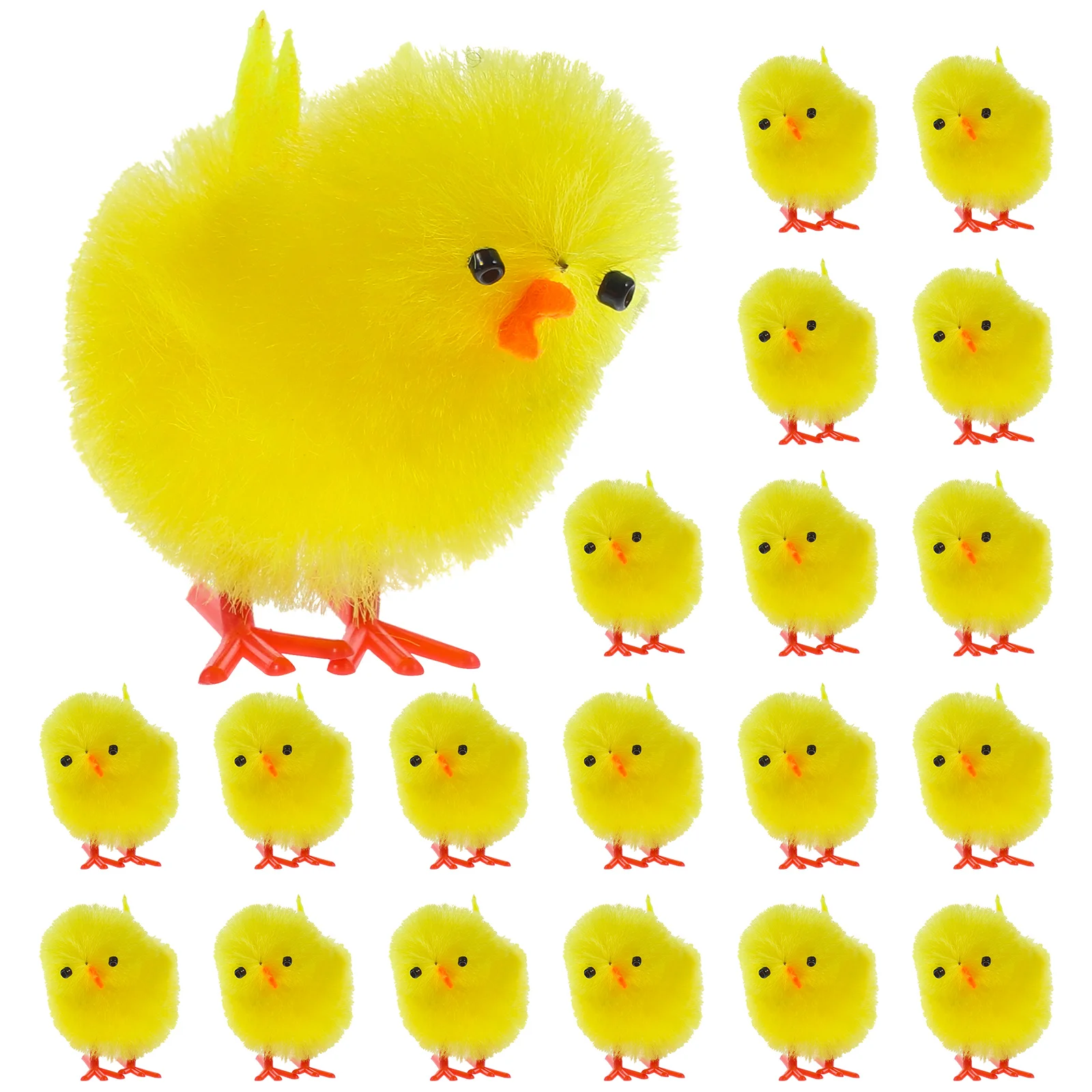 

36 Pcs Basket Plush Chick Ornaments Child House Decorations for Home Chicken Plastic Baby Chicks