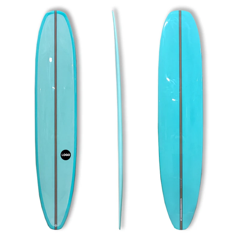 9'5 Longboard Customizable PU Surfboards With Resin Tint, Superior Quality Nose Rider Long Boards