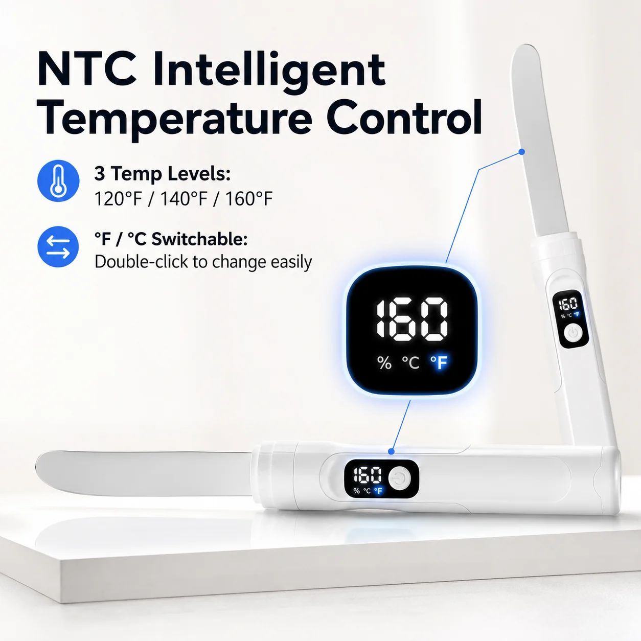 Rechargeable Heated Butter Knife With 3 Temperature Settings For Cold Butter Spreading