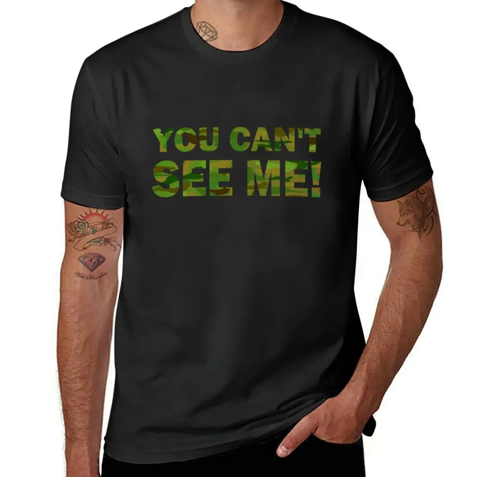 U Can't See Me Camo T-Shirt Funny t-shirt oversizeds summer shirt street wear Men's cotton t-shirt