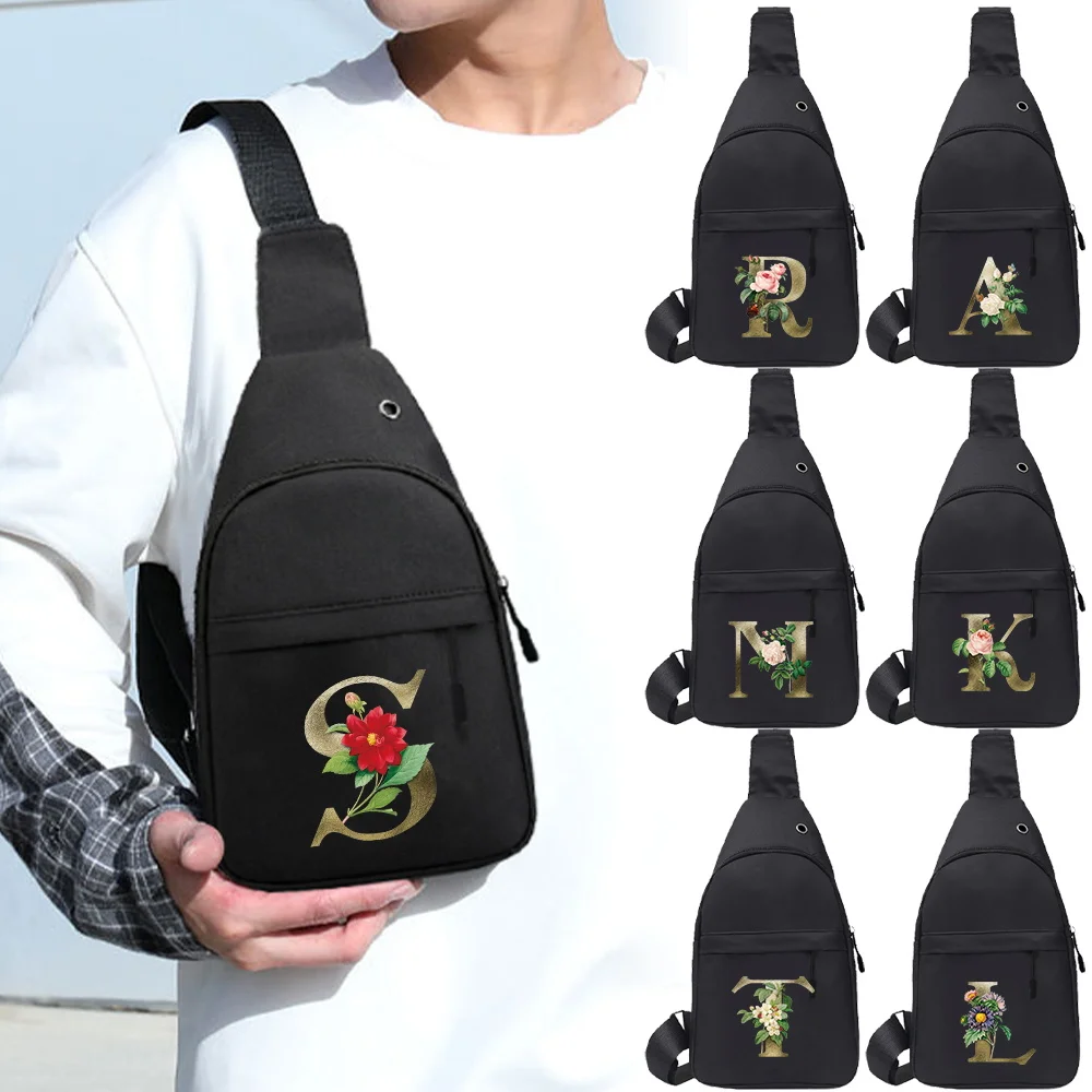 

2025 New Chest Pack Sports Crossbody Bag Golden Flower Series Fashion Multi-functional Fitness Yoga Travel Hiking Bag