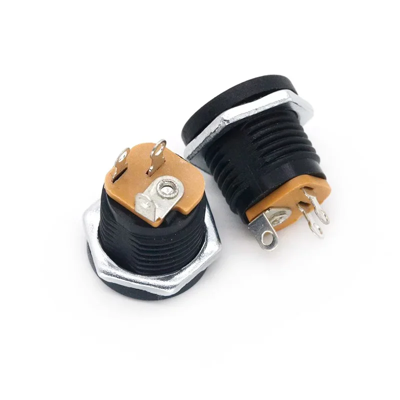 10/50/200PCS DC-022 5.5x2.1mm 5.5x2.5mm 5.5*2.1mmDC Power Jack Black DC Connector Panel Mounting DC022 Socket 5.5-2.5
