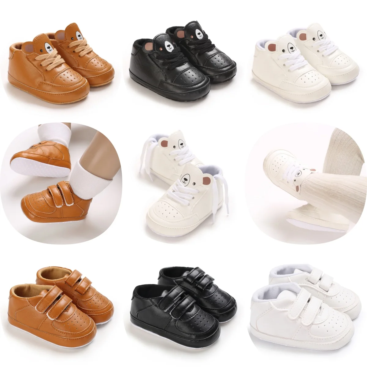 

Cute Cartoon Baby Shoes For Spring And Autumn 0-18M Newborn Boys And Girls Anti Slip Walking Shoes Soft Soled Sports Shoes
