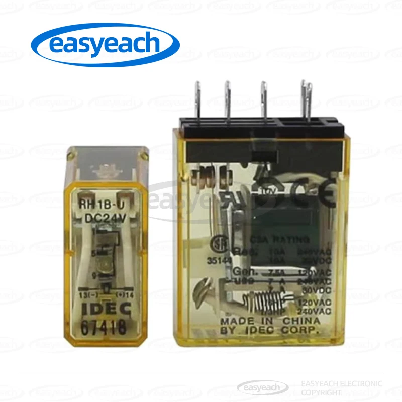 IDEC Intermediate General Purpose Relay RH1B-U DC24V/AC220V 1 open 1 closed 5 pins