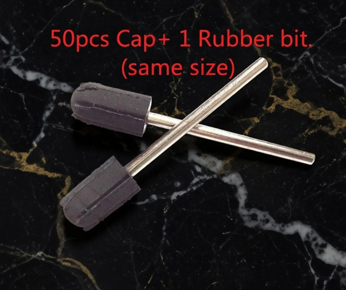 50pcs/lot #80,120,180 10*15 mm Sanding Block Sleeve Cap Manicure File Tools Nail Drill Polishing Accessories Sand-10