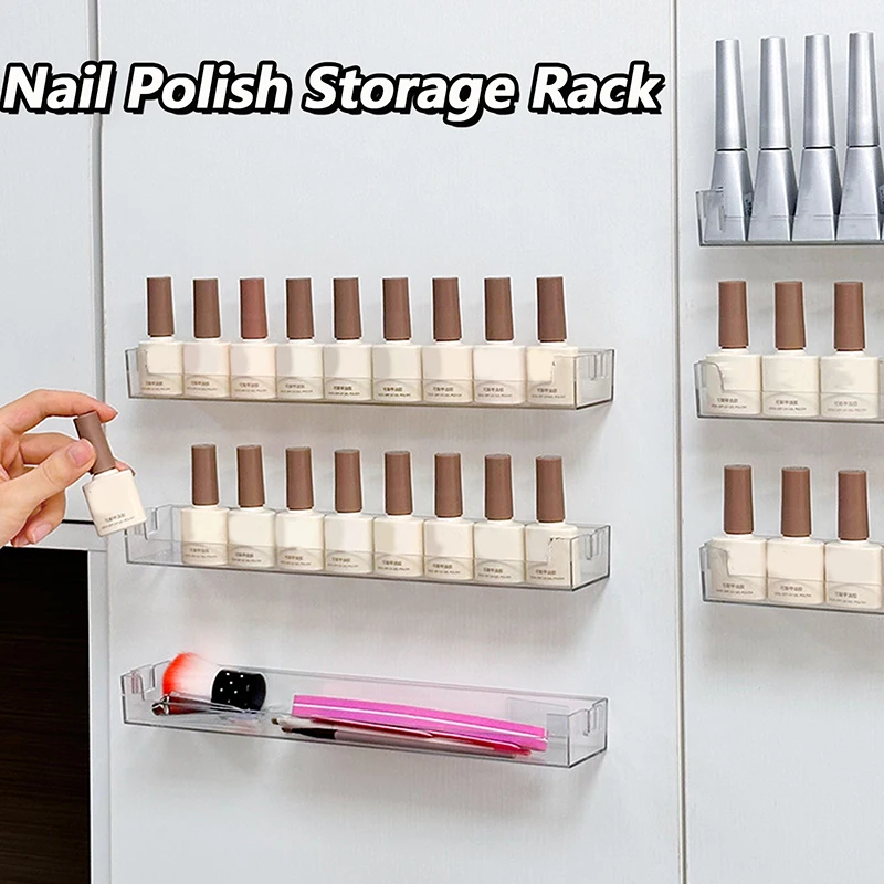 Acrylic Nail Polish Display Shelf Box Clear Multifunction Holder Jewelry Organizer Stand Makeup Liquid Bottle Storge Box