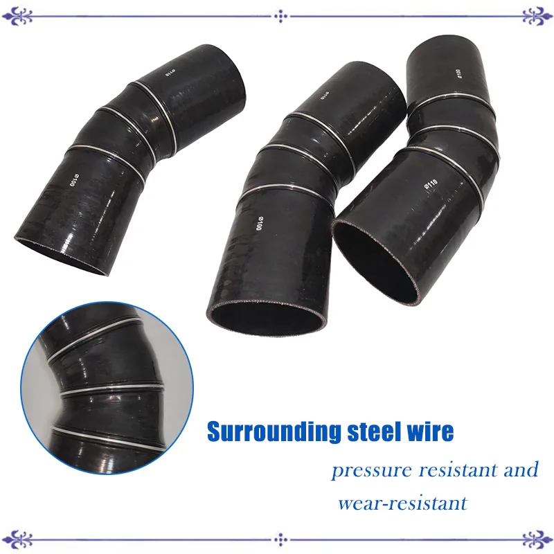 45 stopni redukcja silikonowa rura zgięta rura zgięta rura samochodowa intercooler turbina rura dolotowa rura chłodziwa części samochodowe uniwersalny czarny