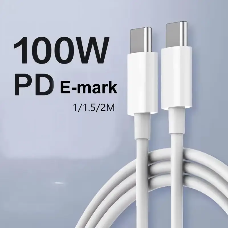 100W Datenkabel USB-C auf Typ-C Kabel Schnelllade-Datenkabel Hochgeschwindigkeits-Datenübertragung für Handy iPad Datenleitung 1M 1,5M 2M