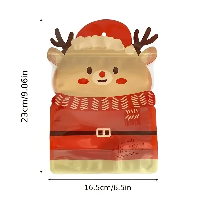 20/10PCS Weihnachten Geschenk Taschen Halloween Süßigkeiten Verpackung Für Kekse Cookies Schokolade Weihnachten Festival Party Wiederverwendbare Druckverschlussbeutel – Detail 12
