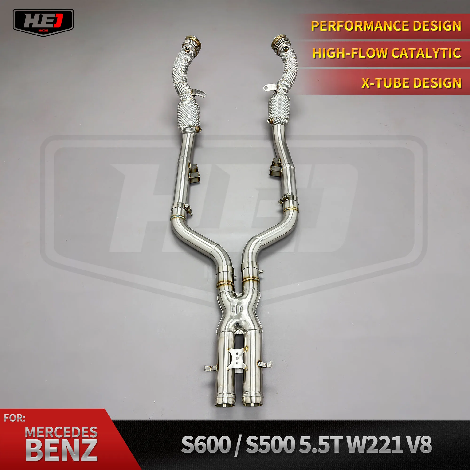 Tubo de escape HEO para Benz Mercedes S600 5,5 T 2005-2012 W221 cabezal de acero inoxidable 304 de alto rendimiento optimiza la potencia