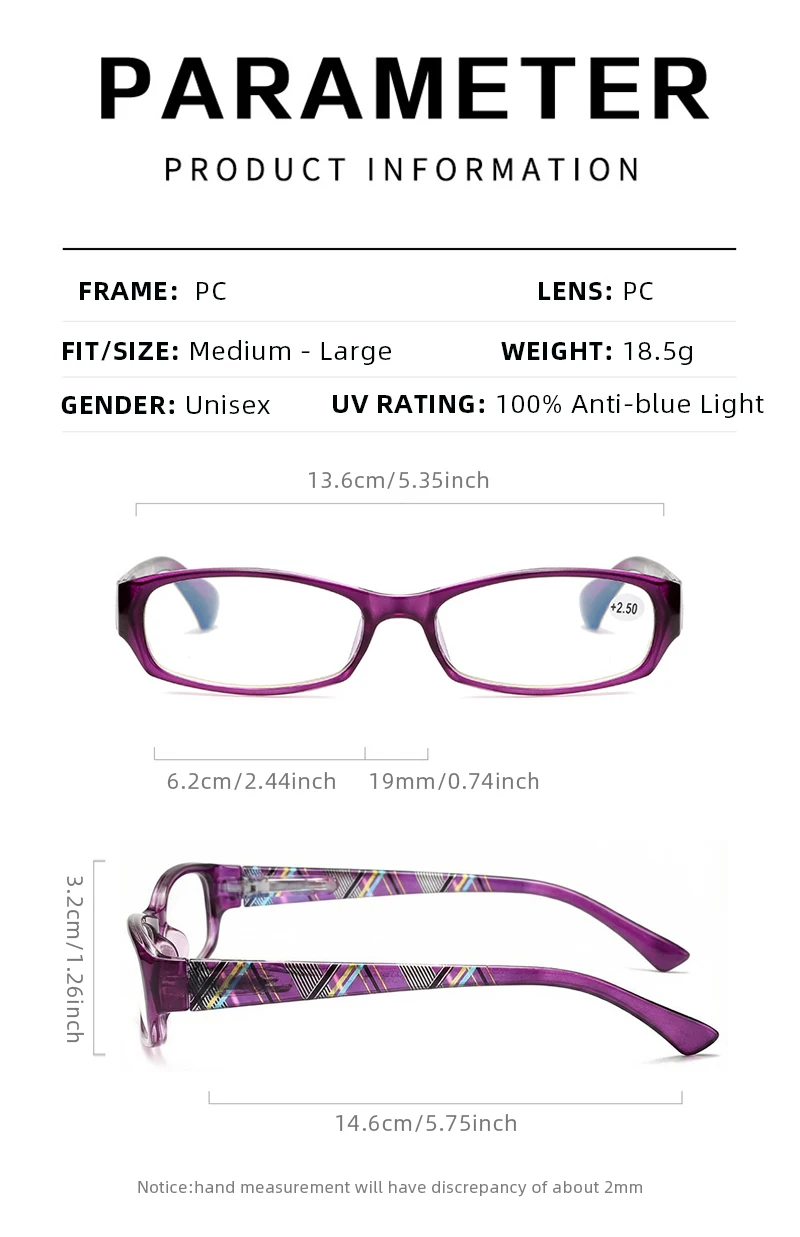 Leichte kleine Lesebrille für Damen, modisch, Presbyopie-Brille für Damen, trendige Anti-Blaulicht-Brille – Detail 11