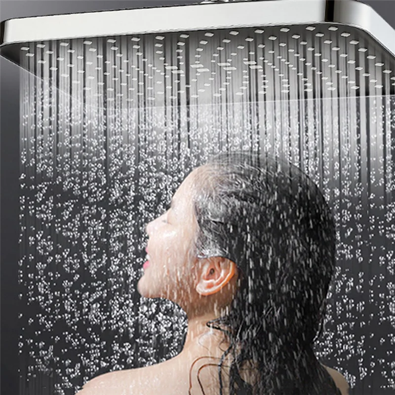 

AT29-12-дюймовая насадка для душа с верхним распылением и дождем, насадка для душа с дождевой насадкой с большим потоком, насадка для душа с дождевой насадкой, простая установка - черная