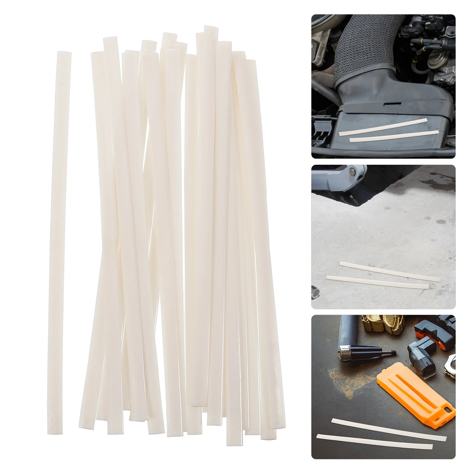 

20 Pcs Kit Car Bumper Welding Rod Strips Pvc Rods Plastic Tip Repair Polyethylene White Welder