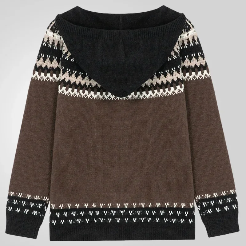 Cárdigan para hombre, suéteres, abrigo con cremallera, abrigos con capucha de manga larga estampados, abrigos informales con empalme de punto abierto, prendas de vestir exteriores para otoño e invierno, novedad de 2025