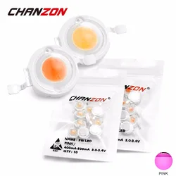 CHANZON 1W 3W High Power LED Lamp Chip Pink Epistar 3.0-3.4V 300mA 500mA for Spotlight Flashlight