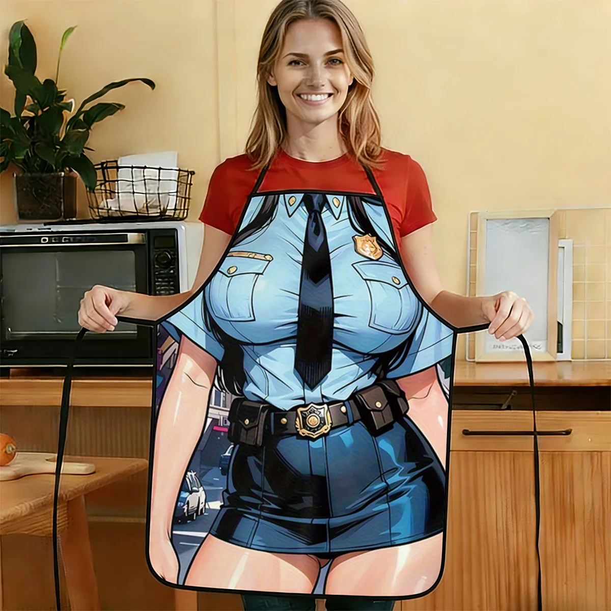 Funny Policewoman Costume Apron, Gag Gift