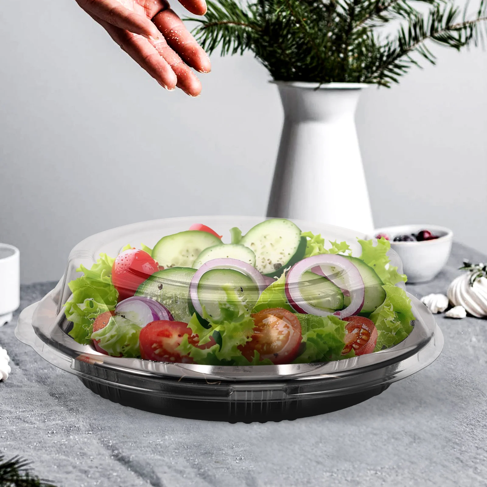 

20pcs Sushi AntiWear Buffet Trays With Lids Food Sushi Packaging Box Packing TakeOut Fruit Cake Containers Storage Household