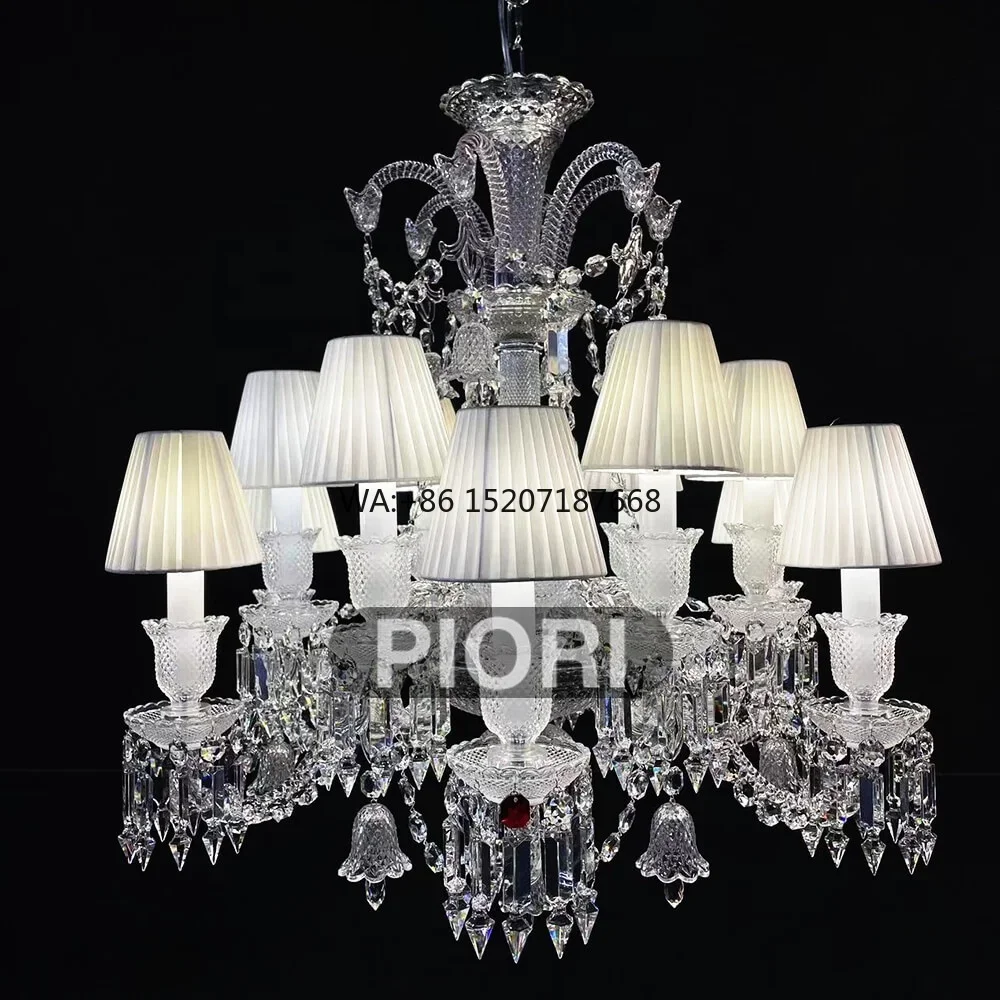 

European 12 High Quality Hotel Banquet K9 Crystal Penadnt Light French Living Room Luxury Crystal