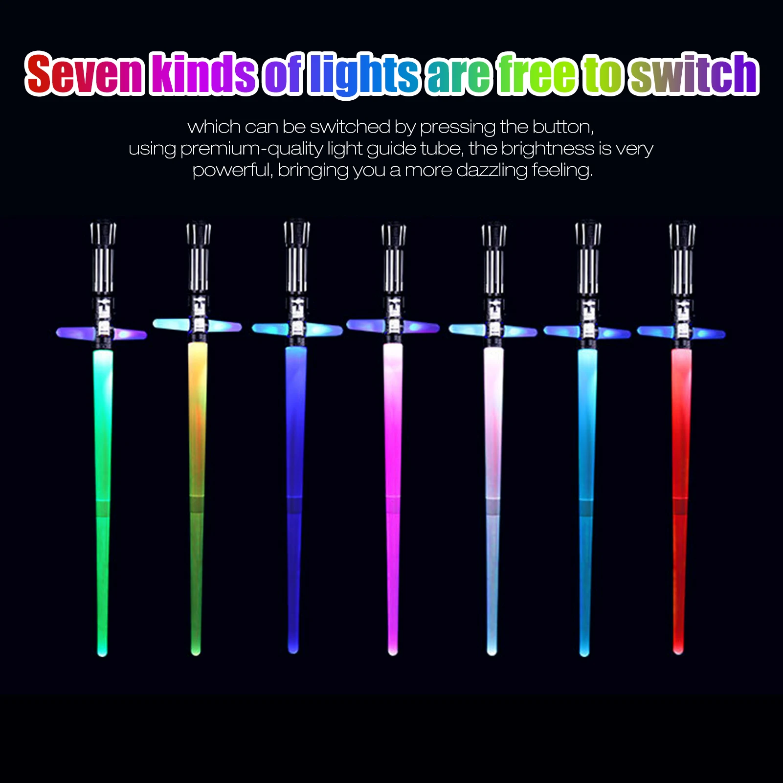 

7 Colors Light Retractable Crucifix 2 in 1 Stage Performance Flash Stick Cosplay Props Cosplay