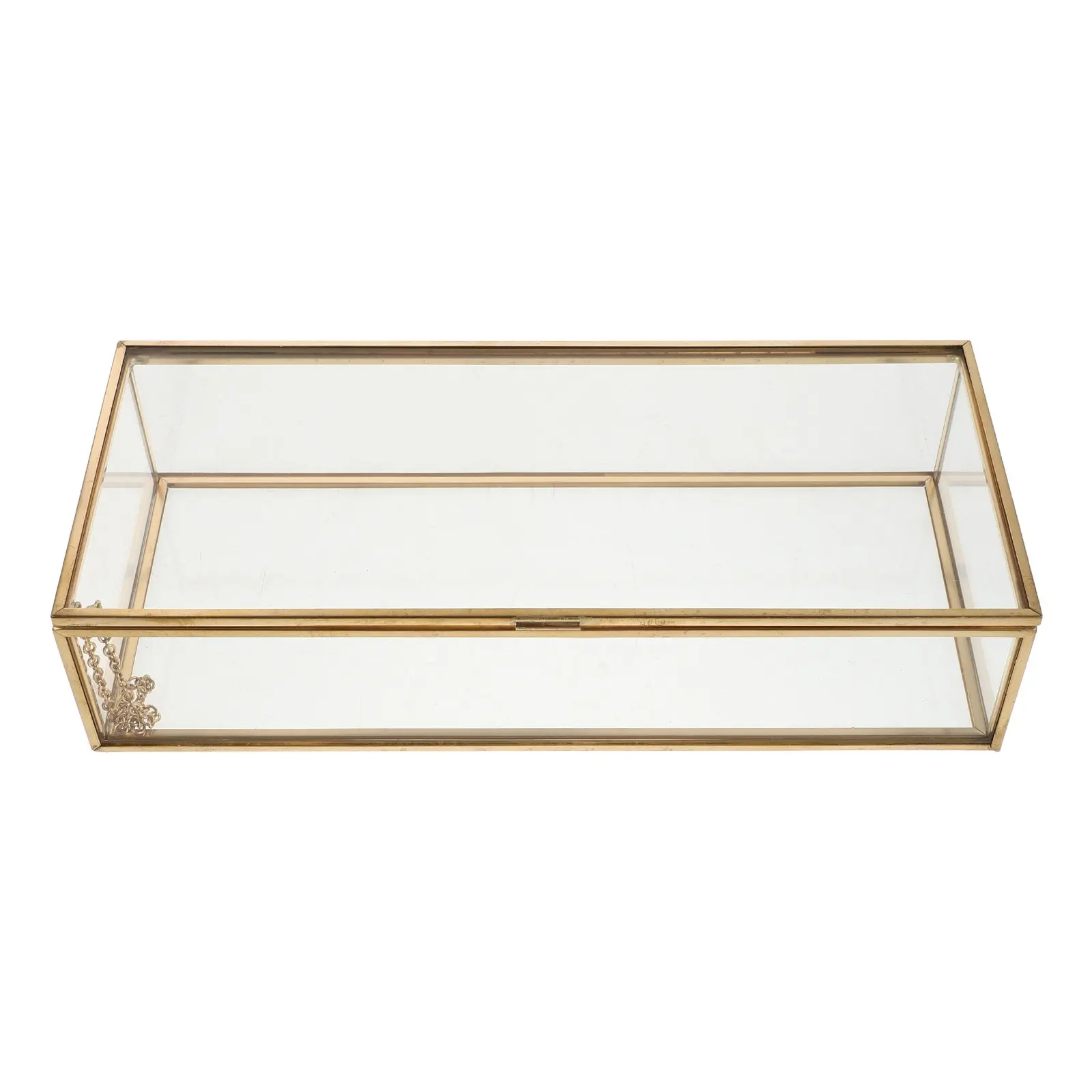 

Vintage Glass Jewelry Organizer 9.2x4x2 Rectangle Lidded Display Case Clear Keepsake Storage Box Decorative Jewelry Storage