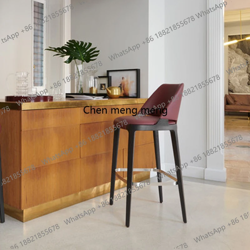 

Кожаные офисные барные стулья, дизайнерские стулья для ресепшн, удобные эстетичные барные стулья для отдыха, комфортная мебель для салона, высокие табуреты