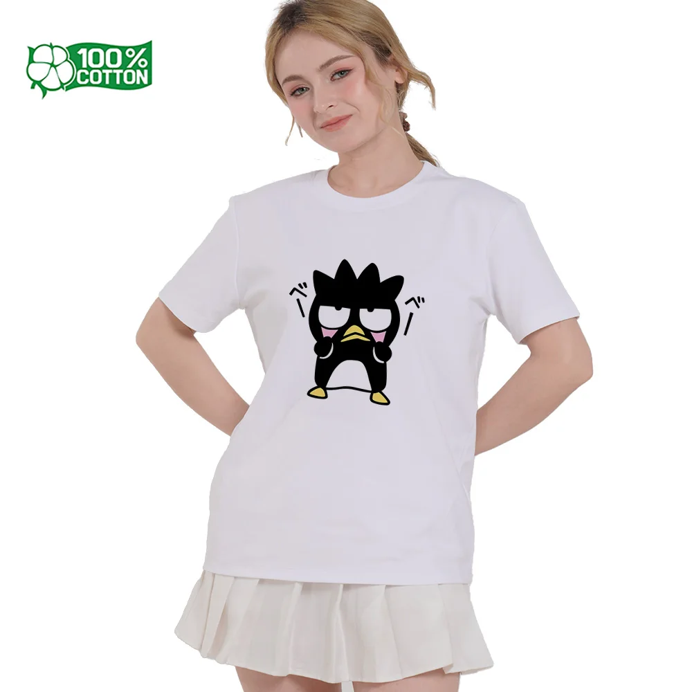 

BAD BADTZ-MARU Sanrio Original Design T-Shirt Penguin With Attitude 100% Cotton DTG Print Unisex Round Neck Casual Wear