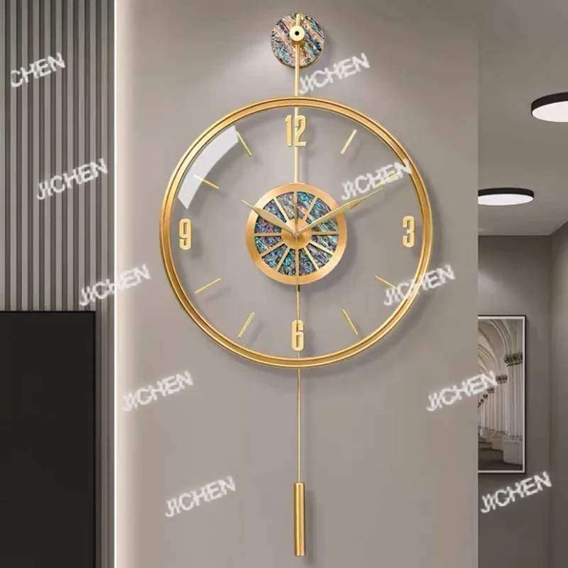 

Artistic creative family luxury living room wall clock modern light luxury clock wall clock