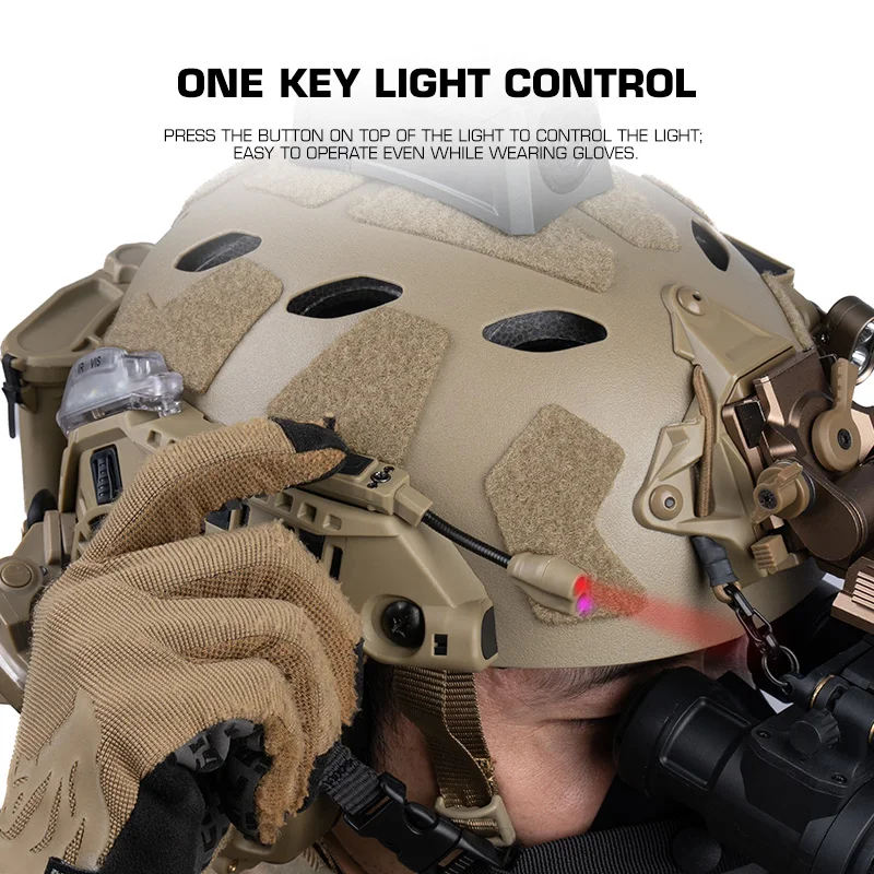 Lámpara táctica casco con riel de arco modular LED IR y roja - imagen 5