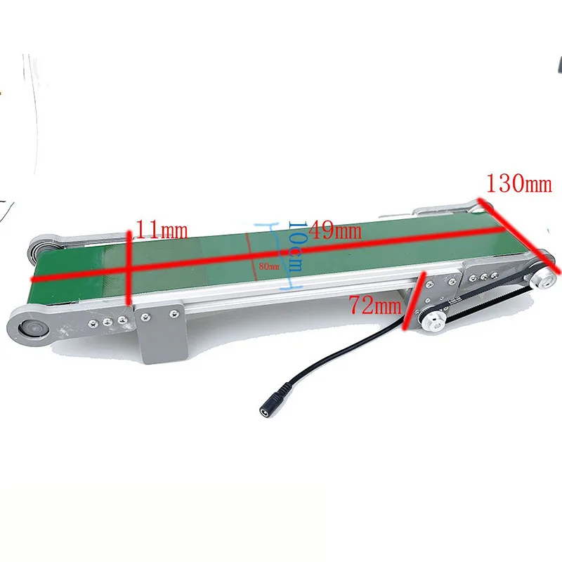 Mini Electric Desktop Conveyor Belt Drum Adjustable Speed  Conveyor Belt Lift Elevator Model Making Friction Experiment